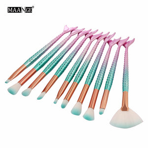 10pcs *NEW* Mermaid Beauty Makeup Brushes