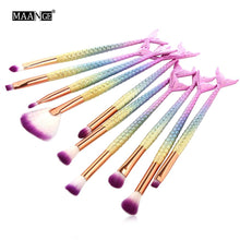 Load image into Gallery viewer, 10pcs *NEW* Mermaid Beauty Makeup Brushes