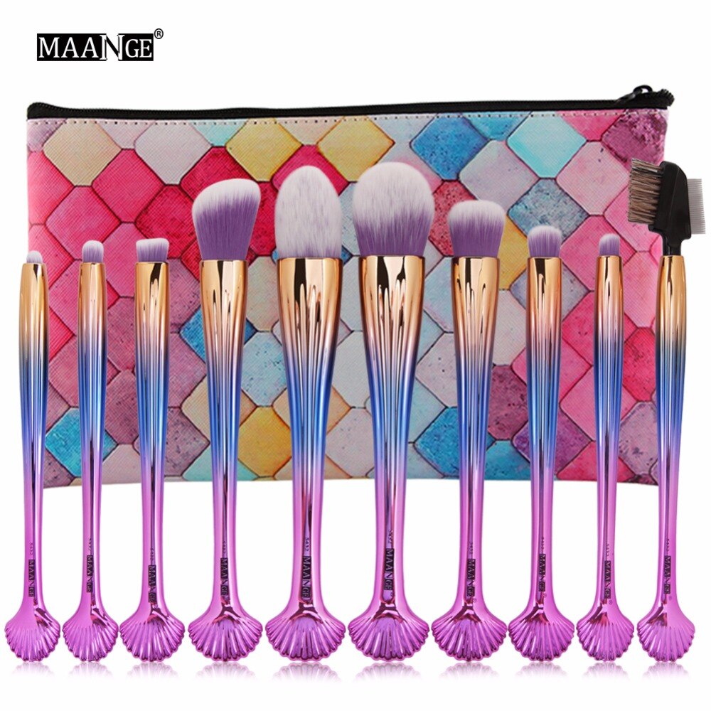 10Pcs *NEW* Cosmetic Makeup Brushes Tool Set