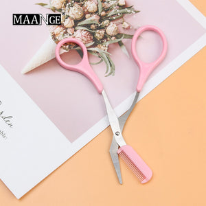 Eyebrow Trimmer Scissors With Comb