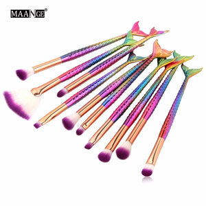 10pcs *NEW* Mermaid Beauty Makeup Brushes