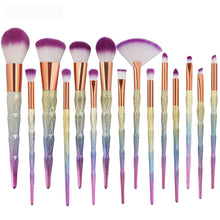 Load image into Gallery viewer, 15Pcs *NEW* Diamond Makeup Brushes Set