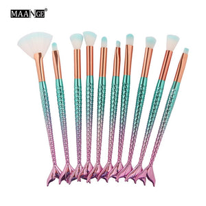 10pcs *NEW* Mermaid Beauty Makeup Brushes