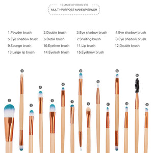 15pcs Pro Makeup Brushes Set