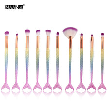 Load image into Gallery viewer, 10pcs *NEW* Mermaid Beauty Makeup Brushes