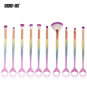 10pcs *NEW* Mermaid Beauty Makeup Brushes